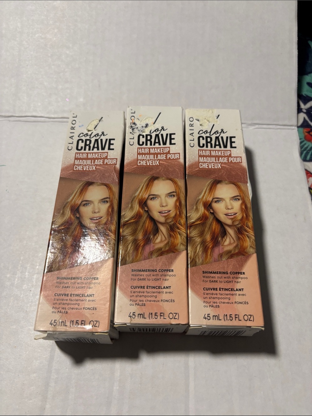 Clairol Color Crave Hair Makeup - Shimmering Copper 3 pack